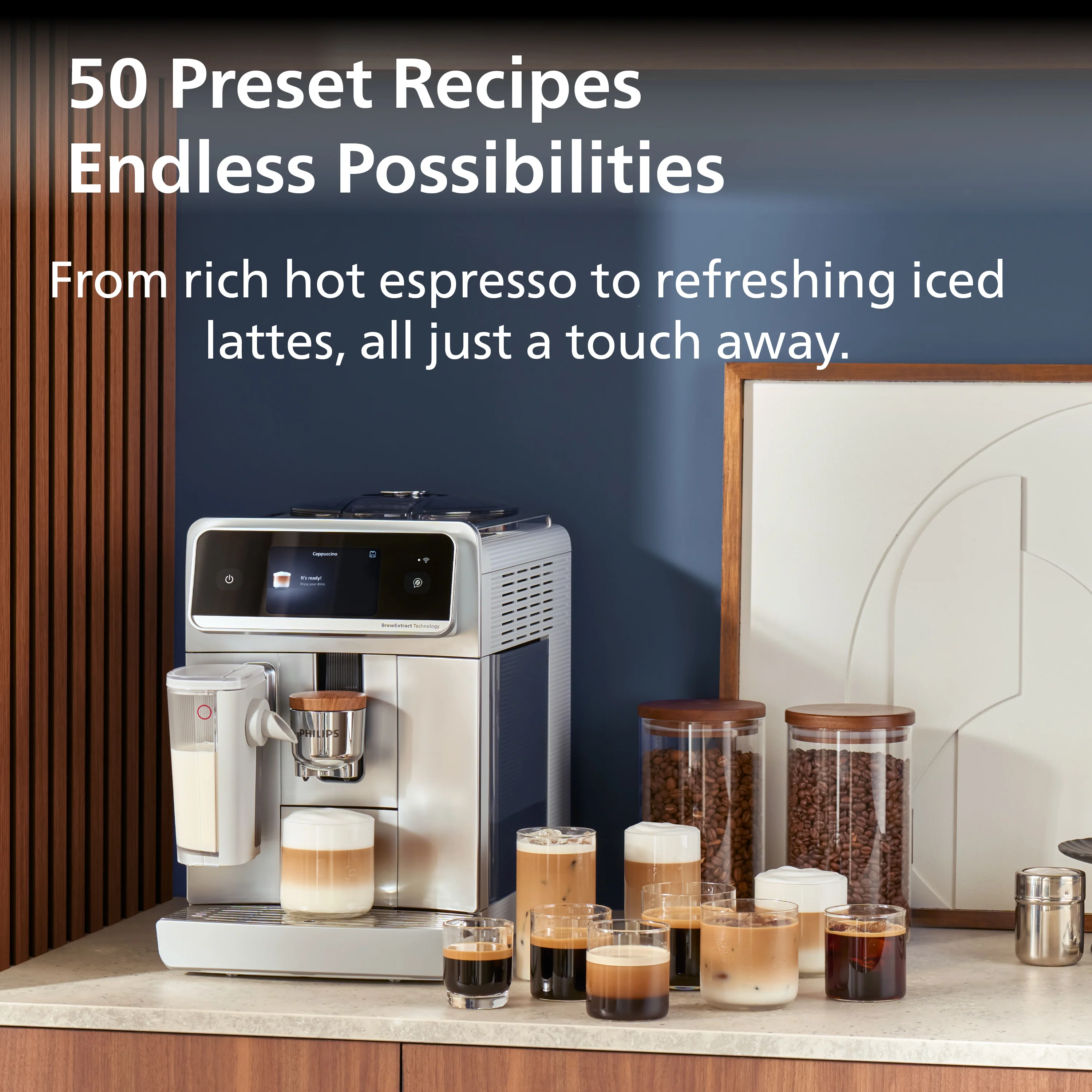 اسپرسوساز تمام اتوماتیک فیلیپس مدل EP8757 LatteGo Pro سری 8000 – 54 نوشیدنی – ساخت رومانی - تصویر ۳